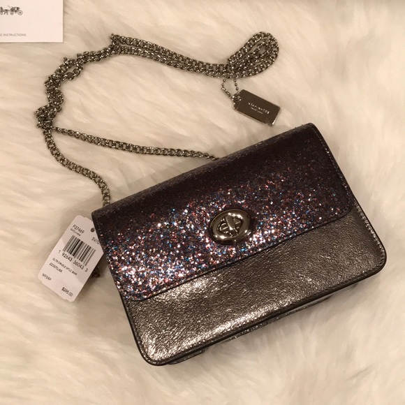 🦄 Coach 🦄 Glitter Metallic Crossbody Flap Bag - Picture 3 of 8
